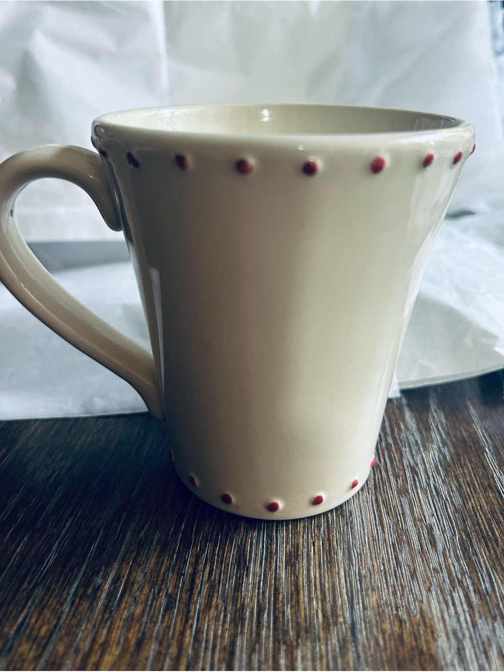 Russ Ivory 'Grandmother' Ceramic Mug with Red Accents - Picture 6 of 9